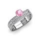 3 - Inez Pink Tourmaline and Diamond Euro Shank Bridal Set Ring 