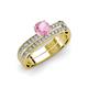3 - Inez Pink Tourmaline and Diamond Euro Shank Bridal Set Ring 