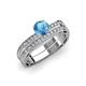 3 - Inez Blue Topaz and Diamond Euro Shank Bridal Set Ring 