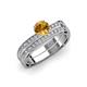 3 - Inez Citrine and Diamond Euro Shank Bridal Set Ring 