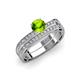 3 - Inez Peridot and Diamond Euro Shank Bridal Set Ring 