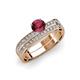 3 - Inez Rhodolite Garnet and Diamond Euro Shank Bridal Set Ring 