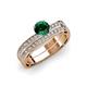 3 - Inez Emerald and Diamond Euro Shank Bridal Set Ring 