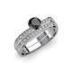 3 - Inez Black and White Diamond Euro Shank Bridal Set Ring 