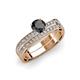 3 - Inez Black and White Diamond Euro Shank Bridal Set Ring 