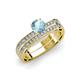 3 - Inez Aquamarine and Diamond Euro Shank Bridal Set Ring 
