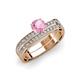 3 - Inez Pink Tourmaline and Diamond Euro Shank Bridal Set Ring 