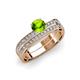 3 - Inez Peridot and Diamond Euro Shank Bridal Set Ring 