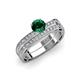 3 - Inez Emerald and Diamond Euro Shank Bridal Set Ring 