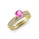 1 - Sian 1.36 ctw Pink Sapphire (6.000 mm) Accented Natural Diamonds Bridal Set Ring  