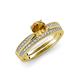 1 - Sian 1.28 ctw Citrine (6.50 mm) Accented Natural Diamonds Bridal Set Ring  
