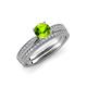 1 - Sian 1.51 ctw Peridot (6.50 mm) Accented Natural Diamonds Bridal Set Ring  