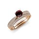 1 - Sian 1.46 ctw Red Garnet (6.50 mm) Accented Natural Diamonds Bridal Set Ring  