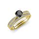 1 - Sian 1.91 ctw Black Diamond (6.50 mm) Accented Natural Diamonds Bridal Set Ring  