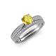 1 - Sian 1.36 ctw Yellow Sapphire (6.000 mm) Accented Natural Diamonds Bridal Set Ring  