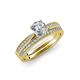1 - Sian 1.41 ctw Natural Diamond (6.50 mm) Bridal Set Ring  