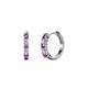 1 - Aricia Petite Amethyst and Diamond Huggie Earrings 