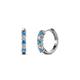 1 - Aricia Petite Blue Topaz and Diamond Hoop Earrings 