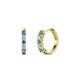 1 - Aricia Petite Blue Topaz and Diamond Hoop Earrings 