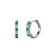 1 - Aricia Petite Emerald and Diamond Hoop Earrings 