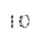 1 - Aricia Petite Black and White Diamond Hoop Earrings 