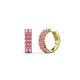 1 - Candice 1.70 mm Petite Pink Sapphire Double Row Hoop Earrings 