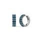 1 - Candice 1.70 mm Petite Blue Diamond Double Row Hoop Earrings 