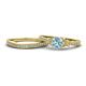 1 - Freya 6.50 mm Aquamarine and Diamond Butterfly Bridal Set Ring 