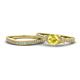 1 - Freya 6.00 mm Lab Created Yellow Sapphire and Diamond Butterfly Bridal Set Ring 