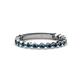1 - Ashlyn 1.80 mm Blue Diamond 3/4 Eternity Band 