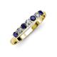 2 - Reina 3.00 mm Blue Sapphire and Diamond 7 Stone Wedding Band 