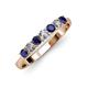 2 - Reina 3.00 mm Blue Sapphire and Diamond 7 Stone Wedding Band 