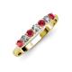 2 - Reina 3.00 mm Ruby and Diamond 7 Stone Wedding Band 