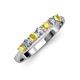 2 - Reina 3.00 mm Yellow Sapphire and Diamond 7 Stone Wedding Band 
