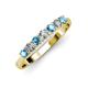 2 - Reina 3.00 mm Blue Topaz and Diamond 7 Stone Wedding Band 