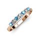 2 - Reina 3.00 mm Blue Topaz and Diamond 7 Stone Wedding Band 