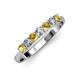 2 - Reina 3.00 mm Citrine and Diamond 7 Stone Wedding Band 