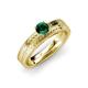 3 - Keona Emerald Solitaire Bridal Set Ring 