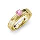3 - Keona Pink Tourmaline Solitaire Bridal Set Ring 