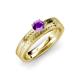 3 - Keona Amethyst Solitaire Bridal Set Ring 
