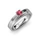 3 - Keona Rhodolite Garnet Solitaire Bridal Set Ring 