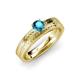 3 - Keona London Blue Topaz Solitaire Bridal Set Ring 