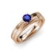3 - Keona Blue Sapphire Solitaire Bridal Set Ring 