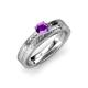 3 - Keona Amethyst Solitaire Bridal Set Ring 