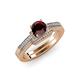 3 - Nessa Red Garnet and Diamond Bridal Set Ring 