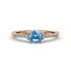 1 - Nessa Blue Topaz and Diamond Bridal Set Ring 
