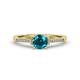 1 - Nessa London Blue Topaz and Diamond Bridal Set Ring 