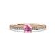 2 - Evika 1.30 ctw Pink Tourmaline (6.50 mm) Accented Natural Diamonds Bridal Set Ring  