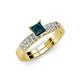 4 - Fenice London Blue Topaz and Diamond Bridal Set Ring 