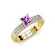 4 - Fenice Amethyst and Diamond Bridal Set Ring 